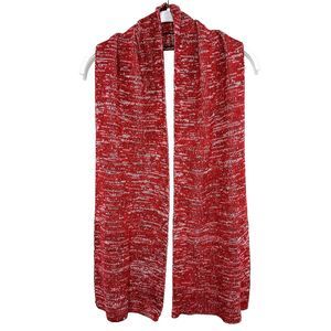 Old Navy Knit Sweater Scarf One Size 64x8 Rectangle Soft Stretch Red White Blend
